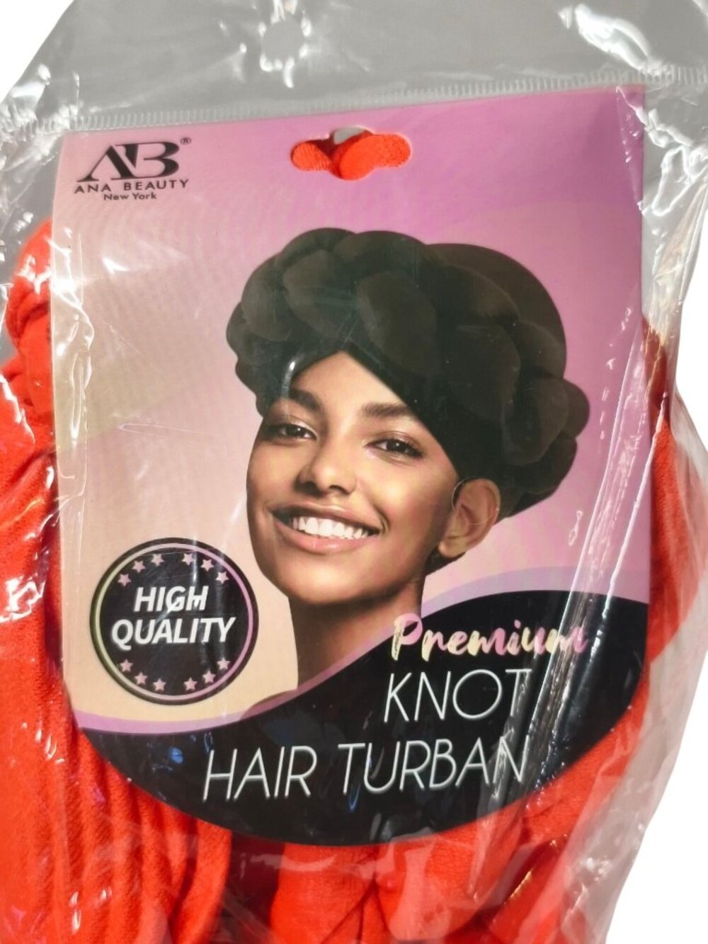 Hair Turban Cap Braid Twist Orange Ribbed Texture Stretchy Comfy High-Quality